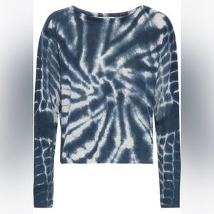 Autumn Cashmere blue and white tie dye cashmere sweater